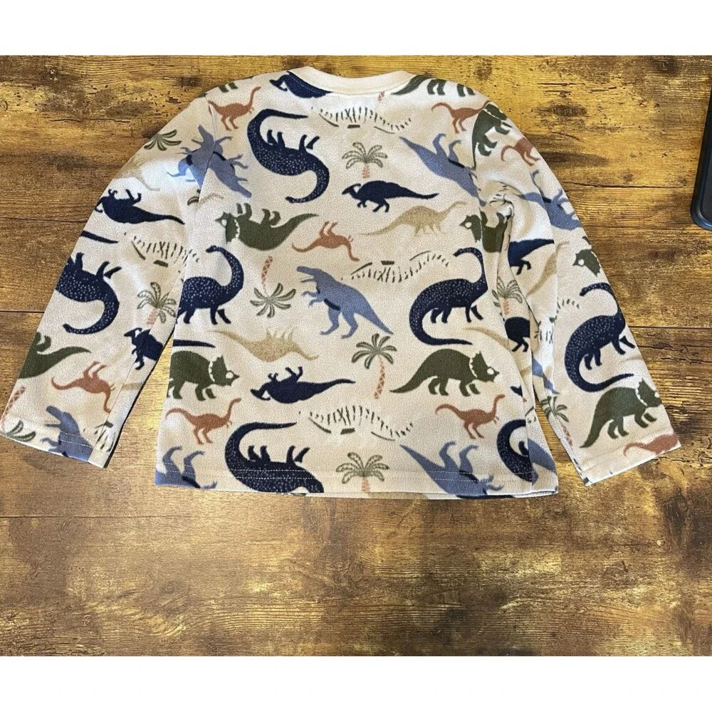 Old Navy Boys  Sz 4T Pajamas Pj Set Fleece Dinosaurs 2-Piece Sleepwear Winter